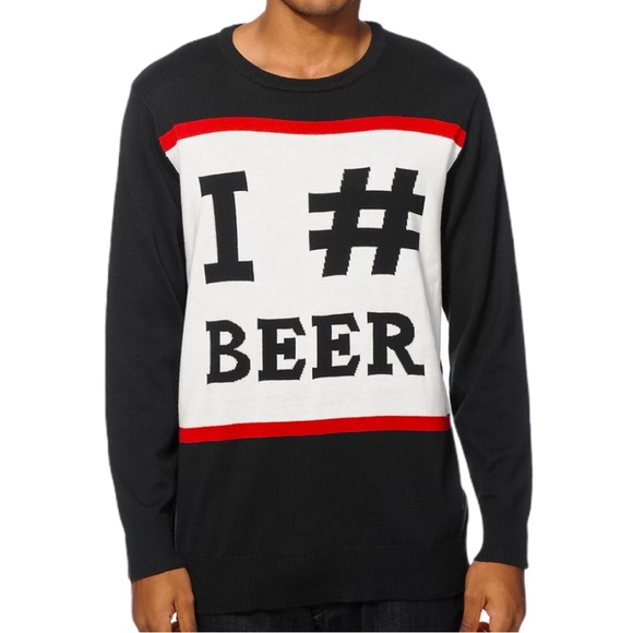 Empyre Surplus Co. Beer Collegiate Fraternity Crewneck Pullover Knit Sweater L - Picture 2 of 9